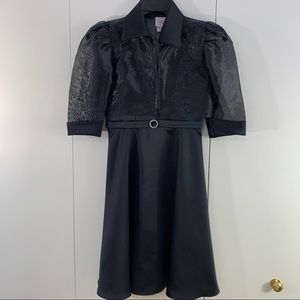 little Miss Girls Size 8 black 2 piece dress